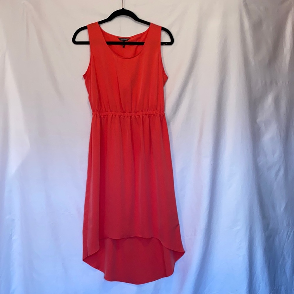 Salmon colored high low dress